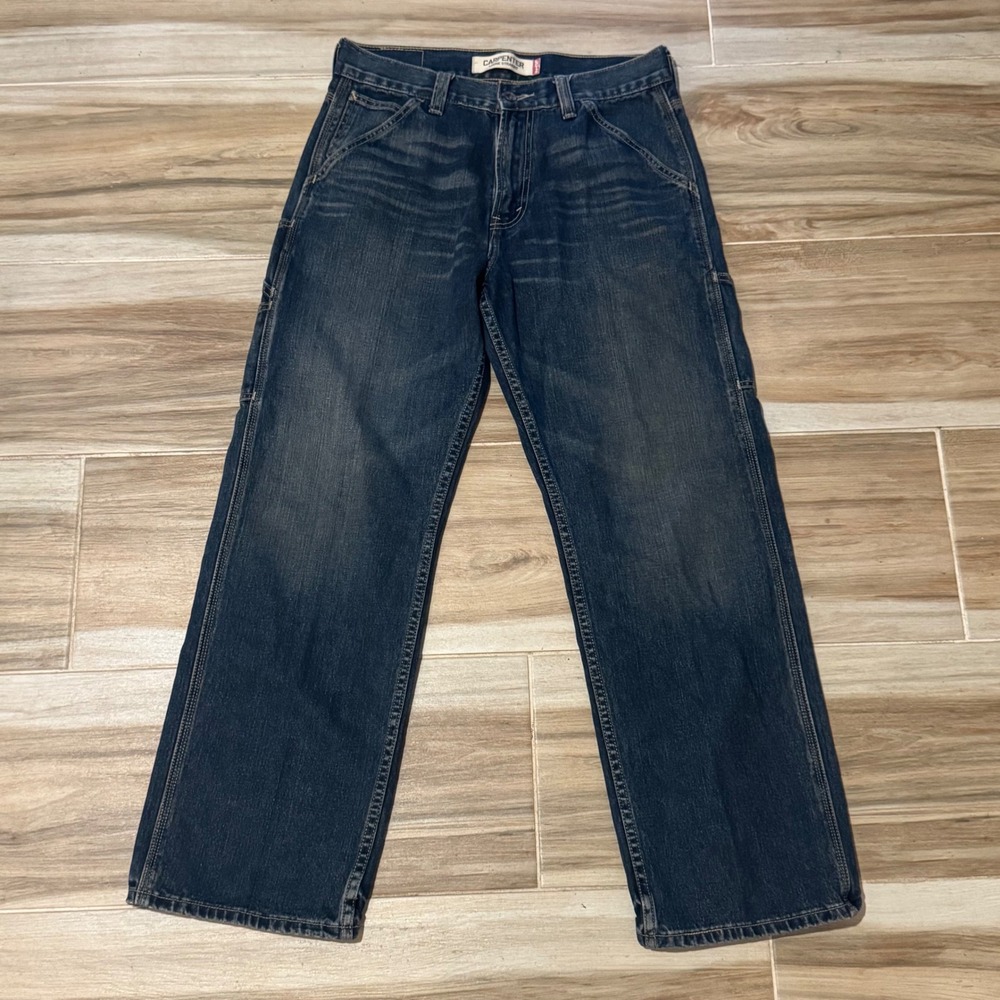 Vintage Y2K Levis Carpenter Loose Straight Jeans Mens 30x30 Dark Wash Workwear - Picture 1 of 5
